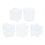 Formes de boîtes de rangement transparentes, 5 pcs.