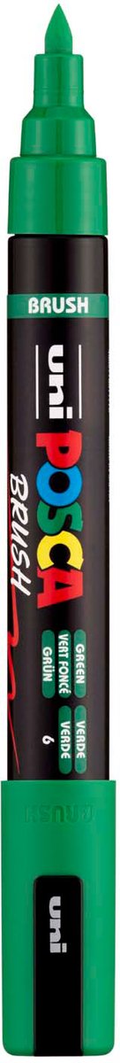 Uni Posca brush marker PC5BR green - brush tip 1-4 mm