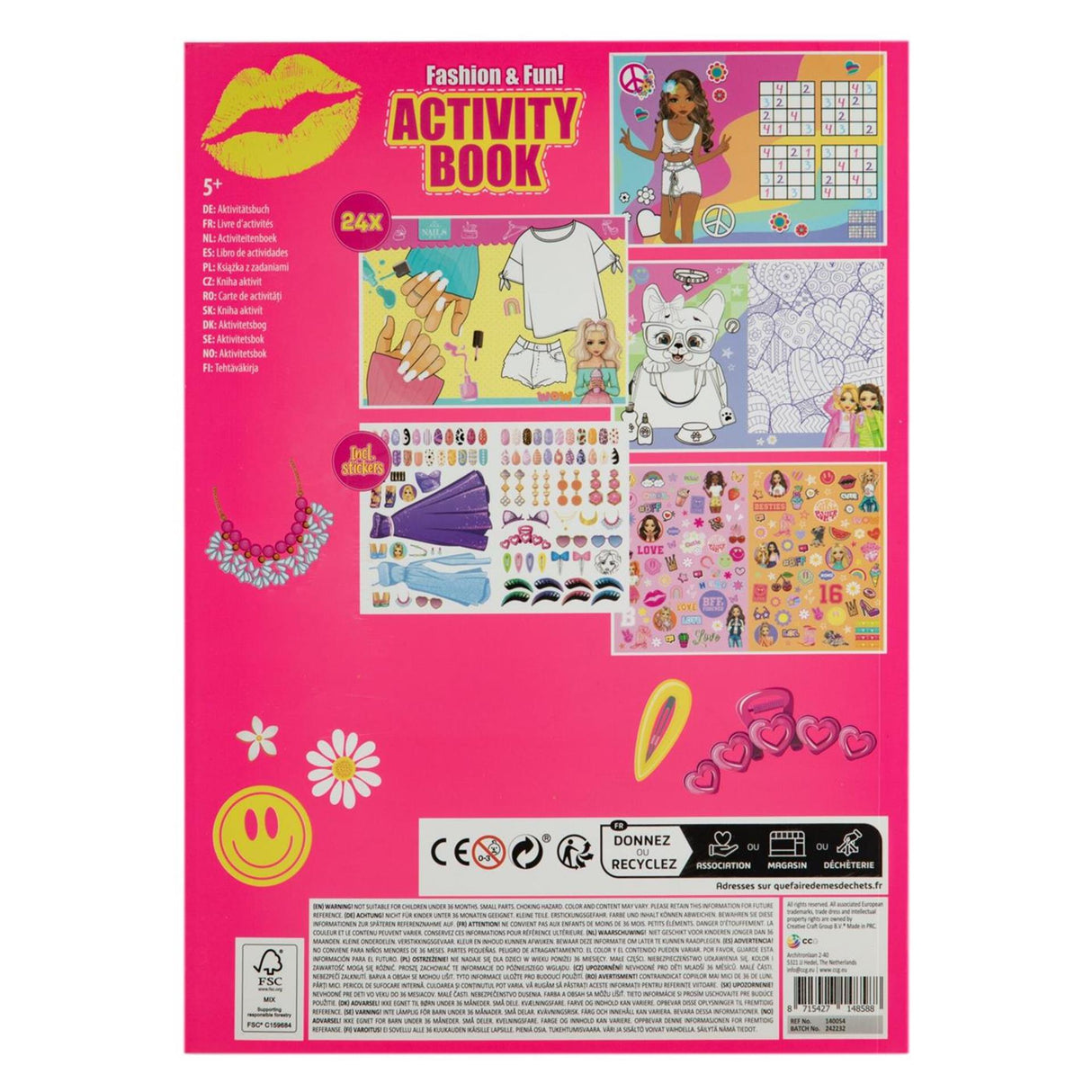 Creative craft group activity book A4 - 24 sheets with stickers