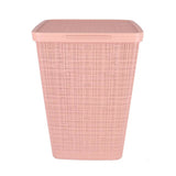 Curver laundry basket with lid jute look 58l pink