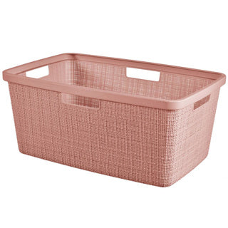 Curver laundry basket jute look 46l pink