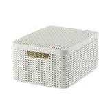 Curver style basket 18l with lid vintage white