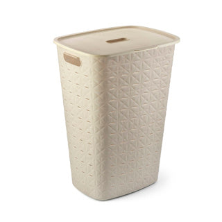 Curver Softex laundry basket with lid 56l chalk white