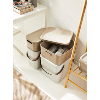 Pudełko do przechowywania dekoracji Rotho Albula Light 12 l cappuccino | 2 szt