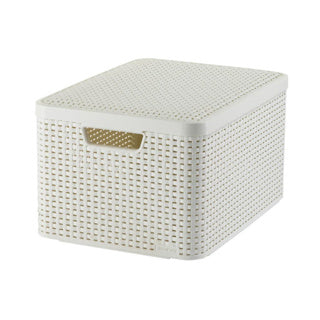 Curver Style storage basket with lid 30l white