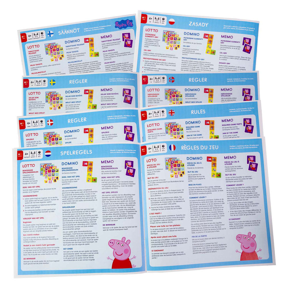 SelectA Peppa Pig 3n1 Memo Lotto Domino