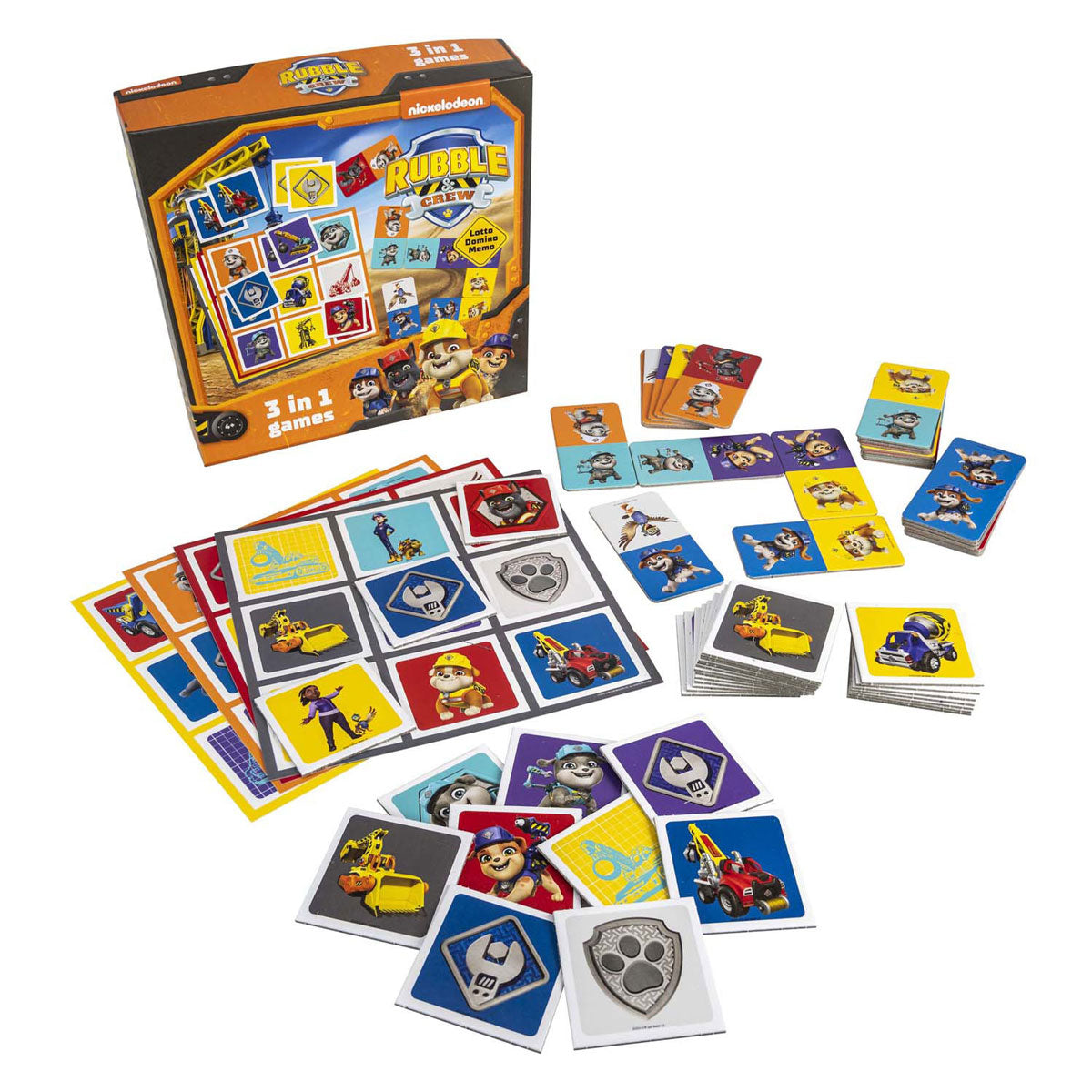 Selecta Paw Patrol Rubble Crew 3in1 Memo Lotto Domino