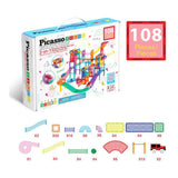 Selecta picassotiles marble run and race track - magnetische bouwtegels - 108dlg.