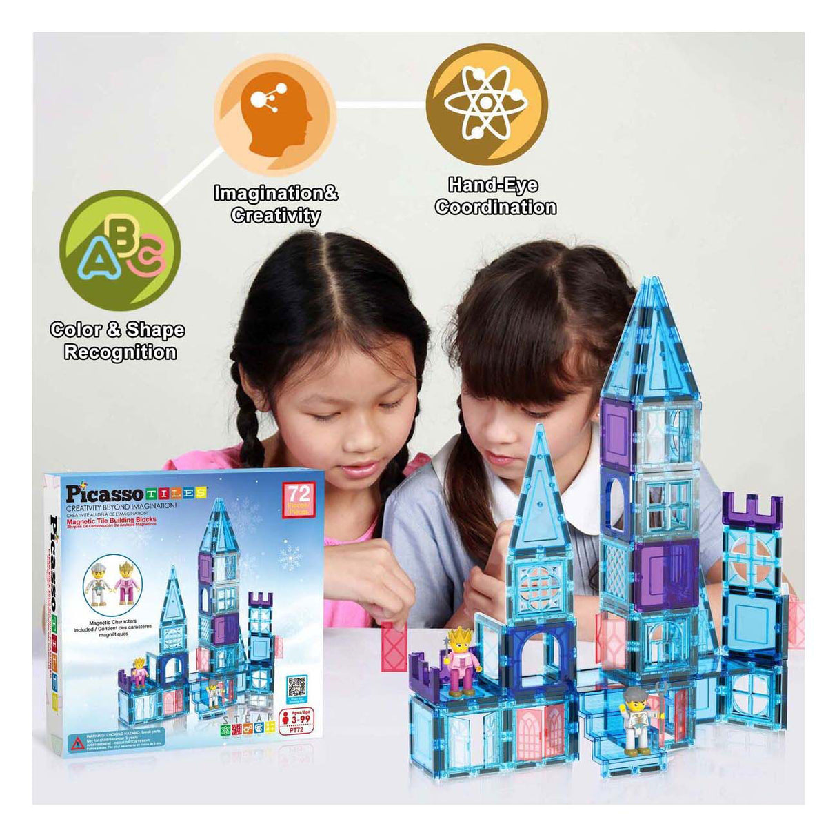 Selecta picassotiles vintertema - magnetiske bygningsfliser, 72 stk.