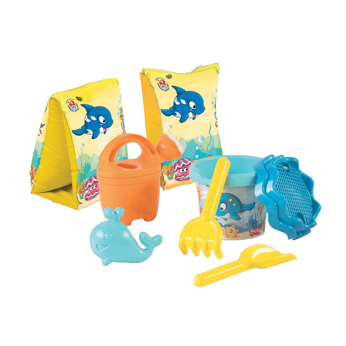 Androni backpack with beach set marine animals, 6dlg.