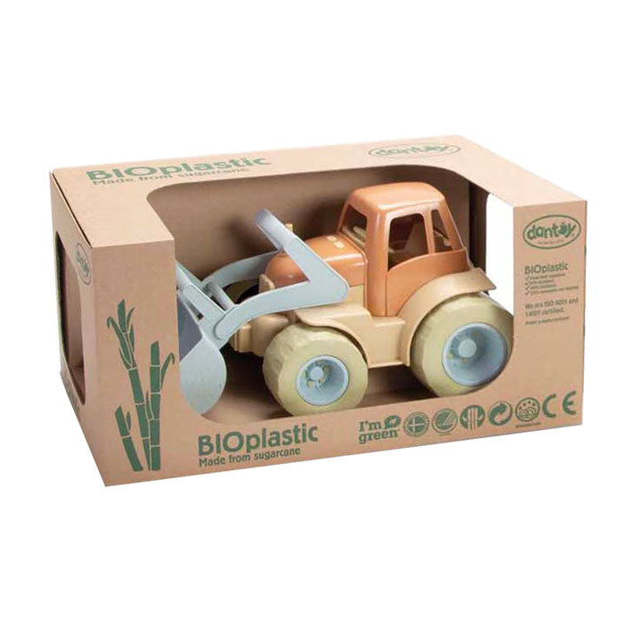 Dantoy traktor s předním nakladačem modrá oranžová, 30 cm