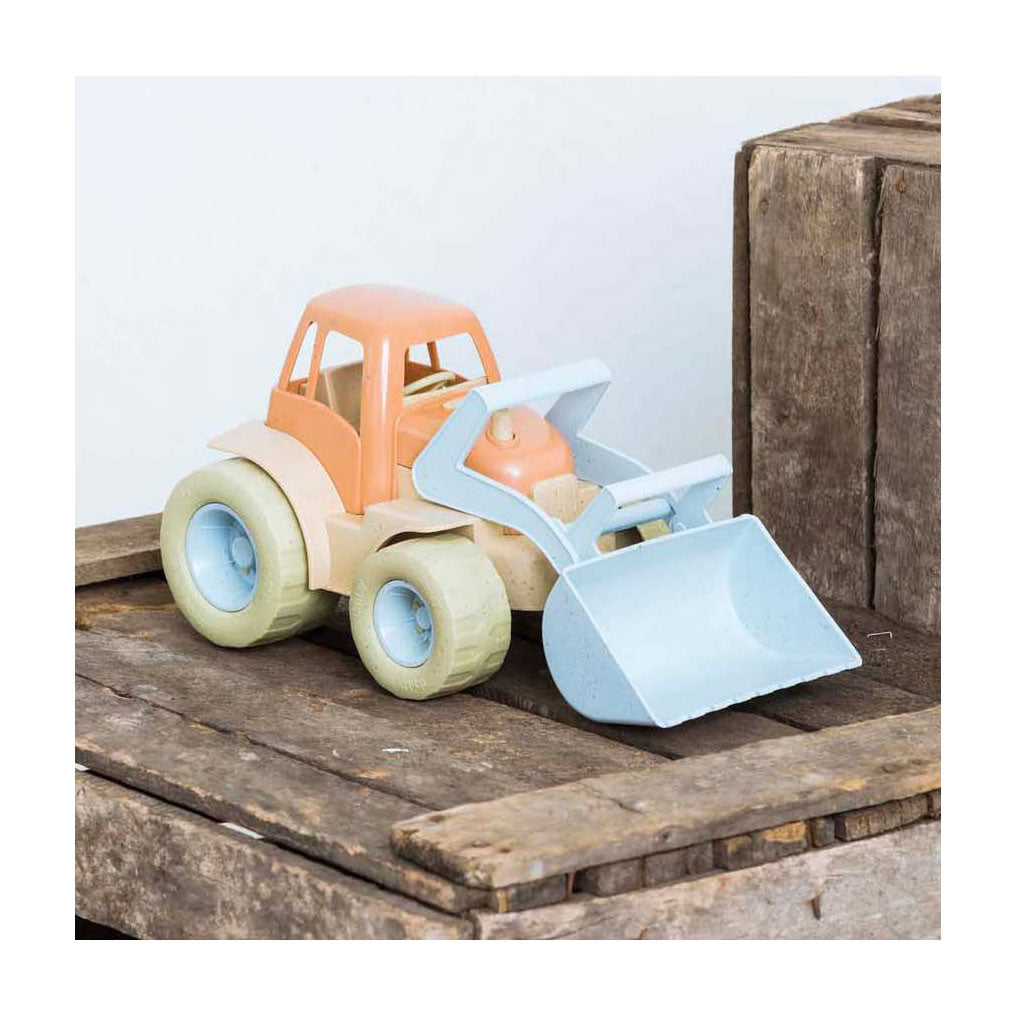 Dantoy traktor s předním nakladačem modrá oranžová, 30 cm