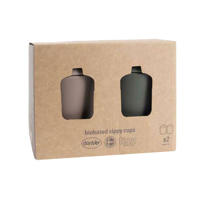 Dantoy anti-tampering drinking cups mocha olive green, 2 pcs.