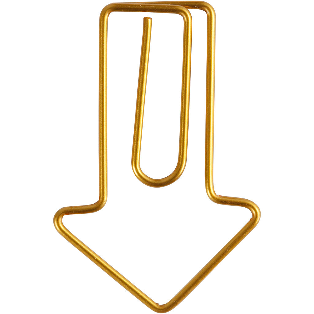 Creativ company clips, arrow, size 40x25 mm, gold, 6 pieces 1 box