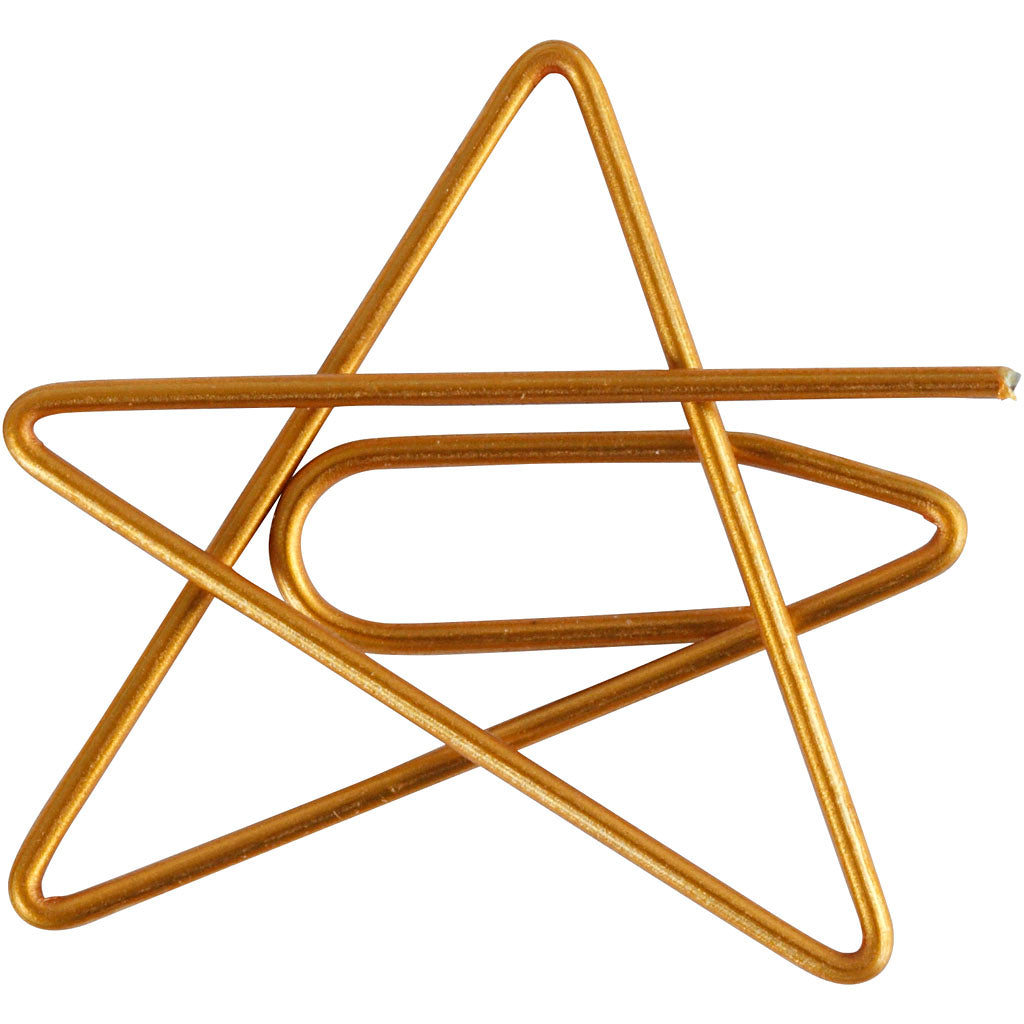 Creativ company clips, star, size 30x30 mm, gold, 6 pieces 1 box
