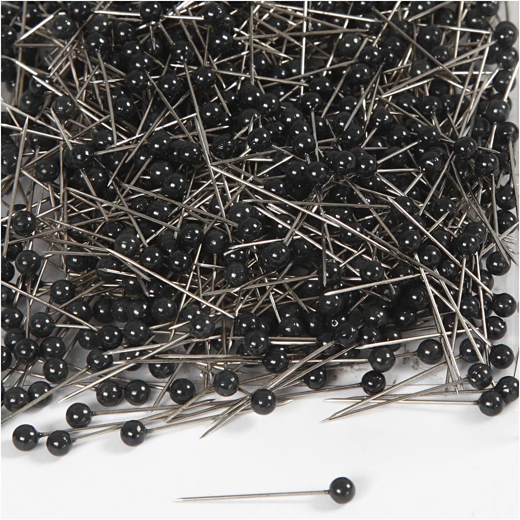 Creative company card pins, length 25 mm, depth 4 mm, black, 1000 pieces, 1 box