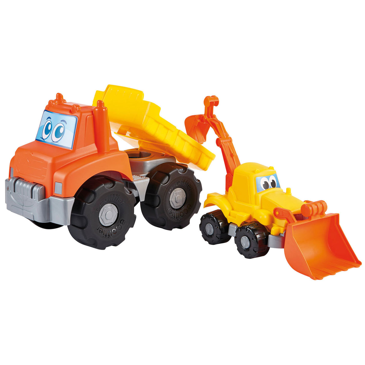 Ecoiffier dump truck and excavator