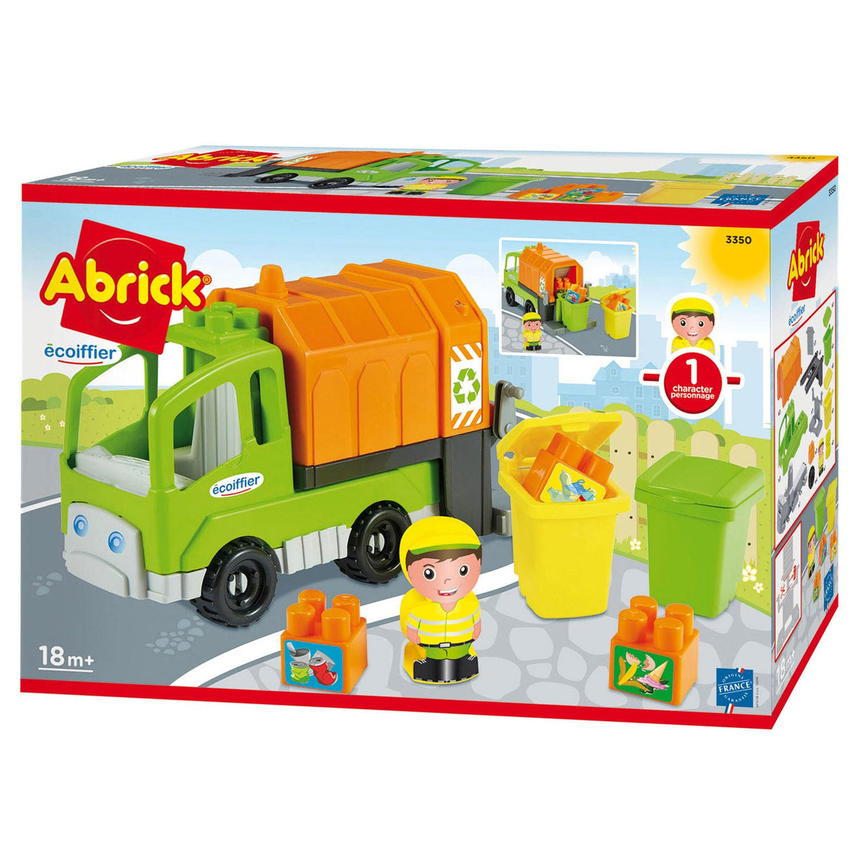 Abrick søppelbil med tilbehør