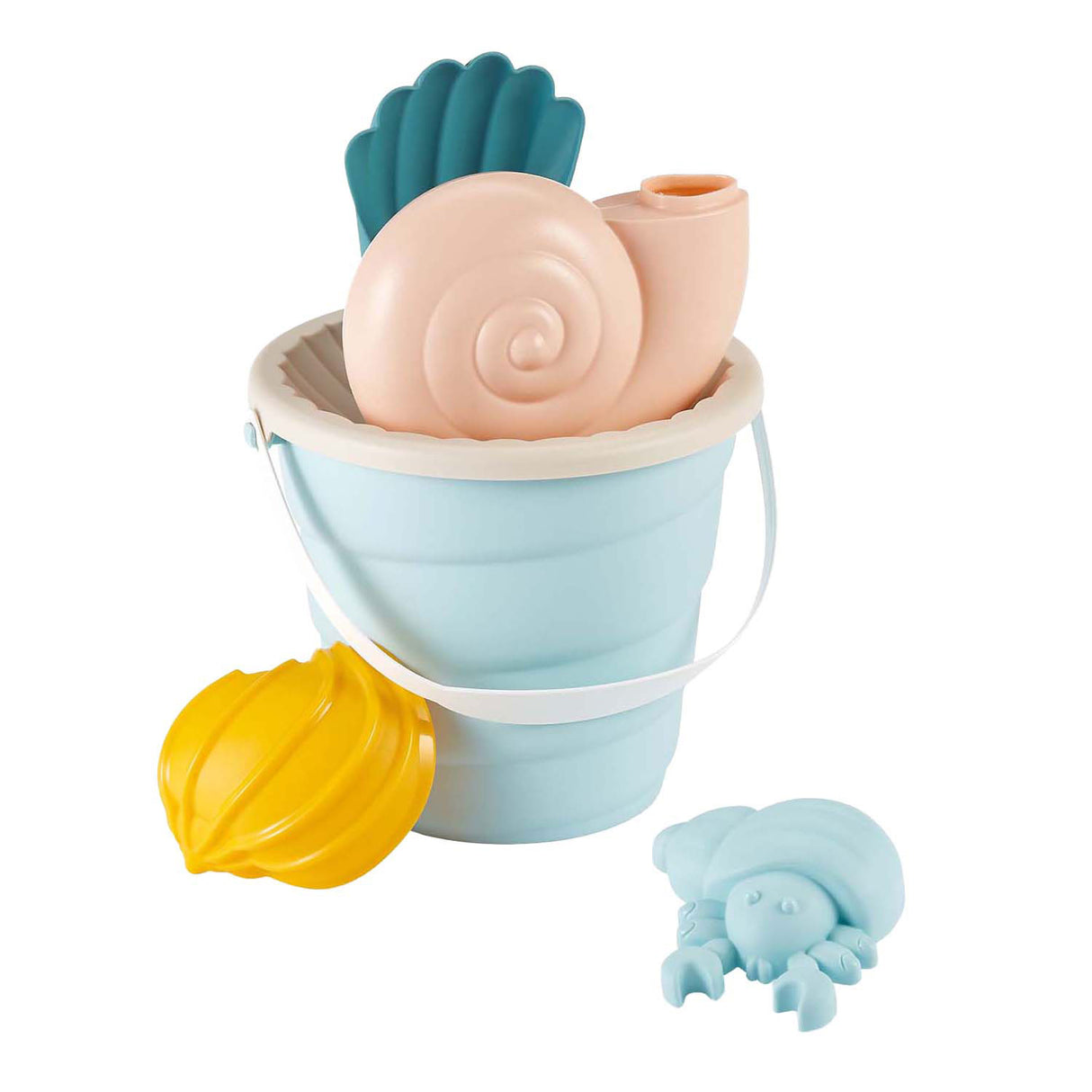 Ecoiffier bucket set with shellfish sand shapes, 6dlg.