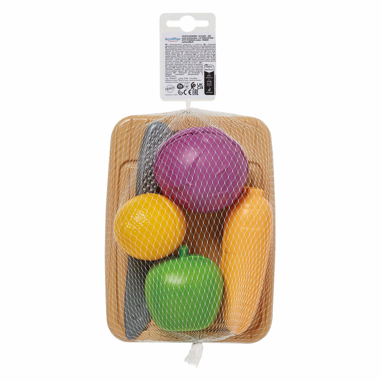Tagliere Ecoiffier 100% chef con verdure e coltello da taglio, 10 pz.