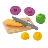 Tábua de corte Ecoiffier 100% chef com legumes e faca de corte, 10 unid.