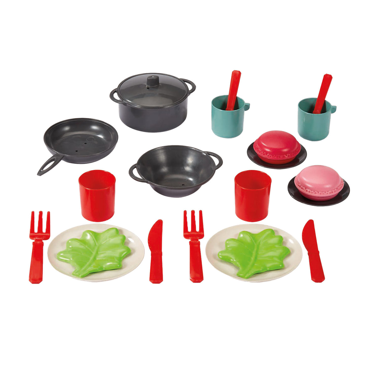 Ecoiffier 100 % chef teesetti pussissa, 22 kpl.