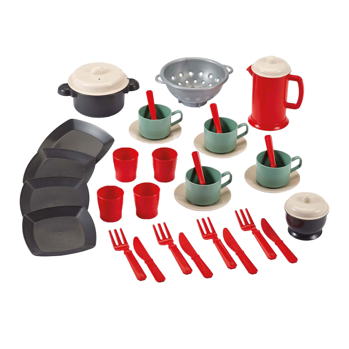 Écoiffier ecoiffier 100% chef servies set in tas