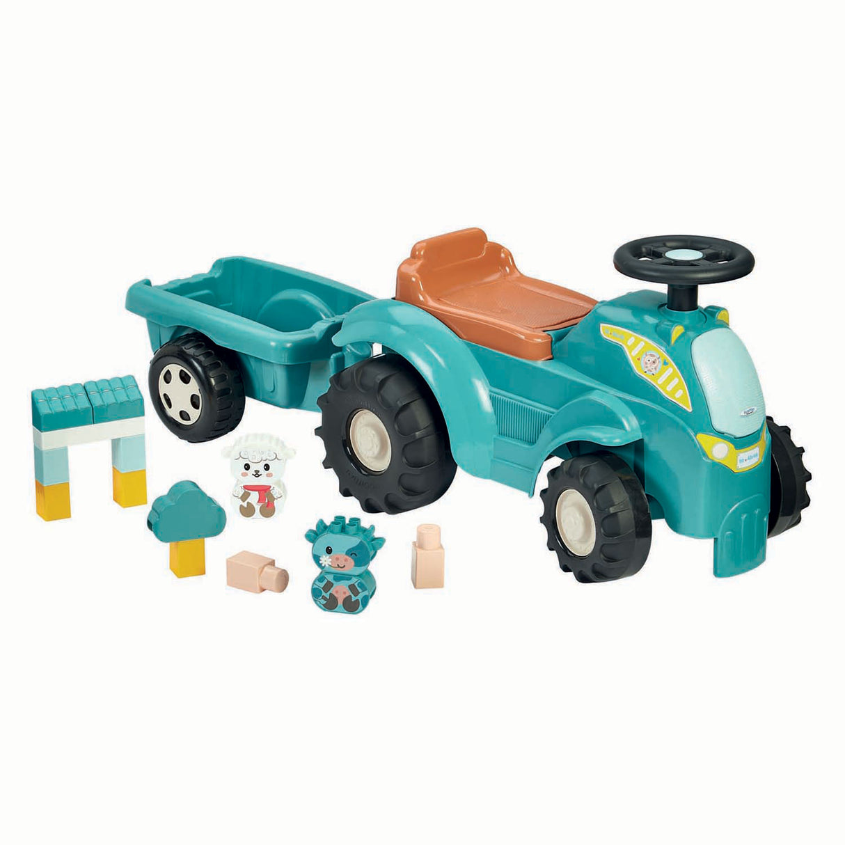 Ecoiffier steierbaren Trakter mat Trailer - 15 Stéck.