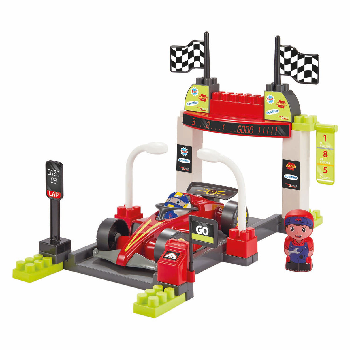 Ecoiffier abrick playset pit stop formula 1