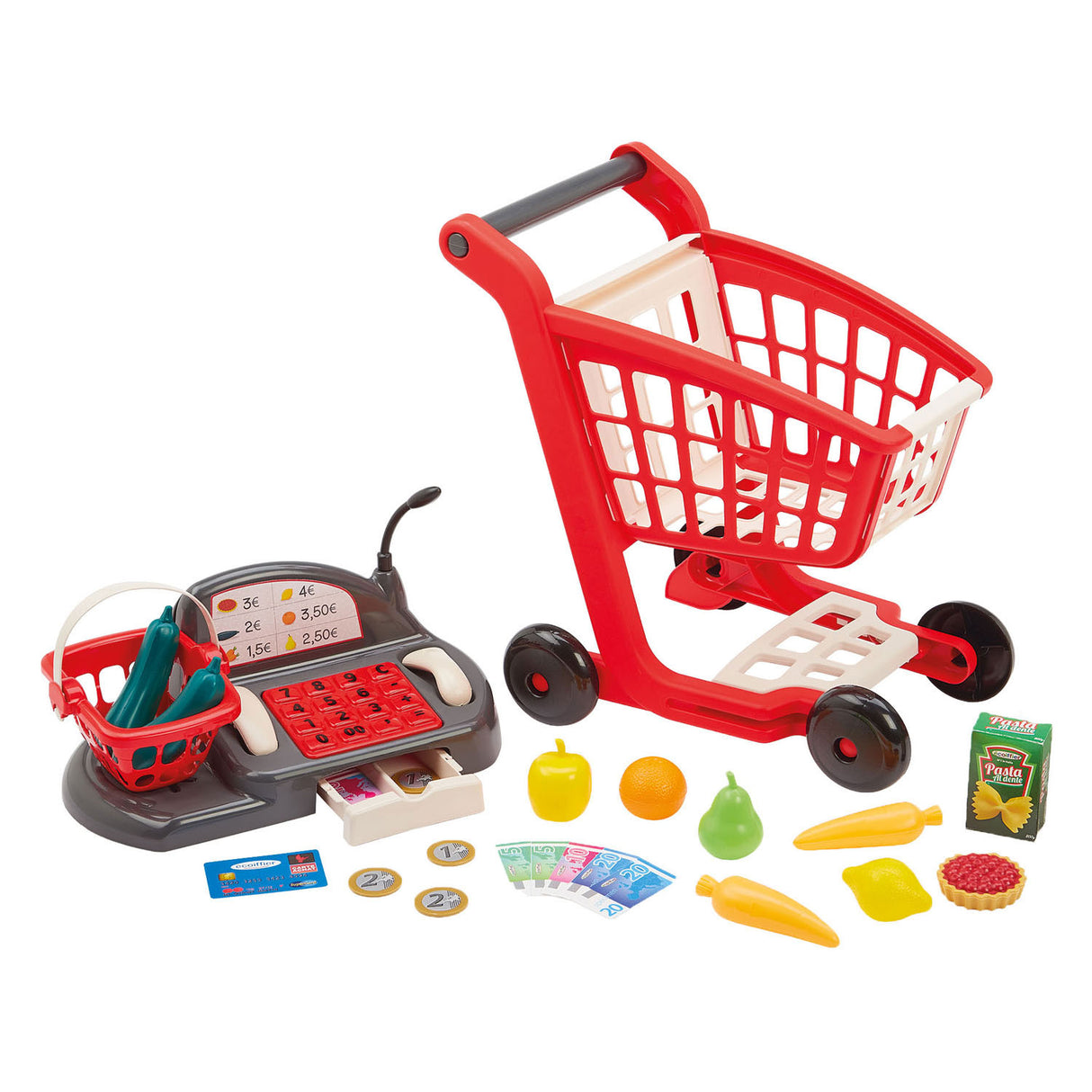 Ecoiffier 100% Chef Shopping Trolley and Cash Register - 26 pcs.