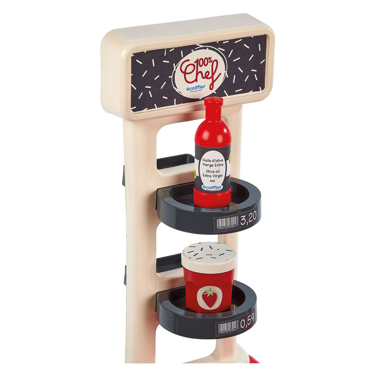 Ecoiffier 100% Chef shop counter and trolley - 20 pcs.