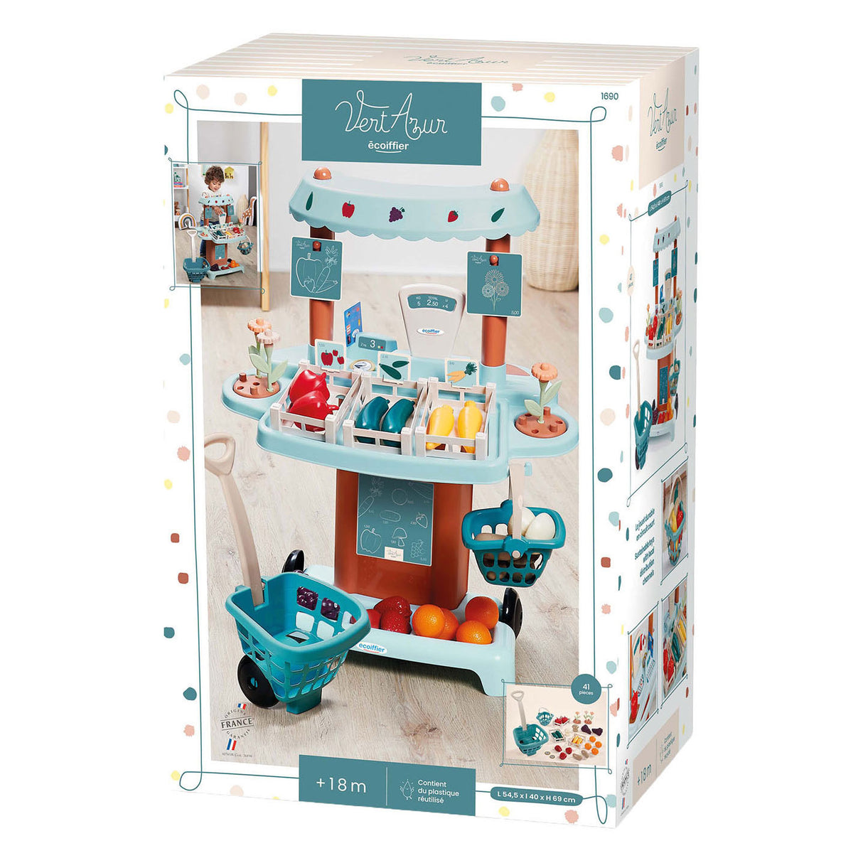 Ecoiffier azure market stall - 41 pcs.