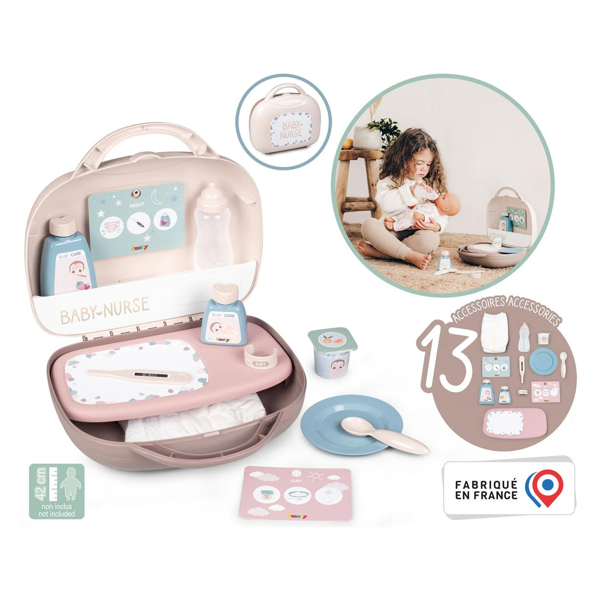 SMOBY - Conjunto de cuidados de enfermagem para bebês 8dlg.