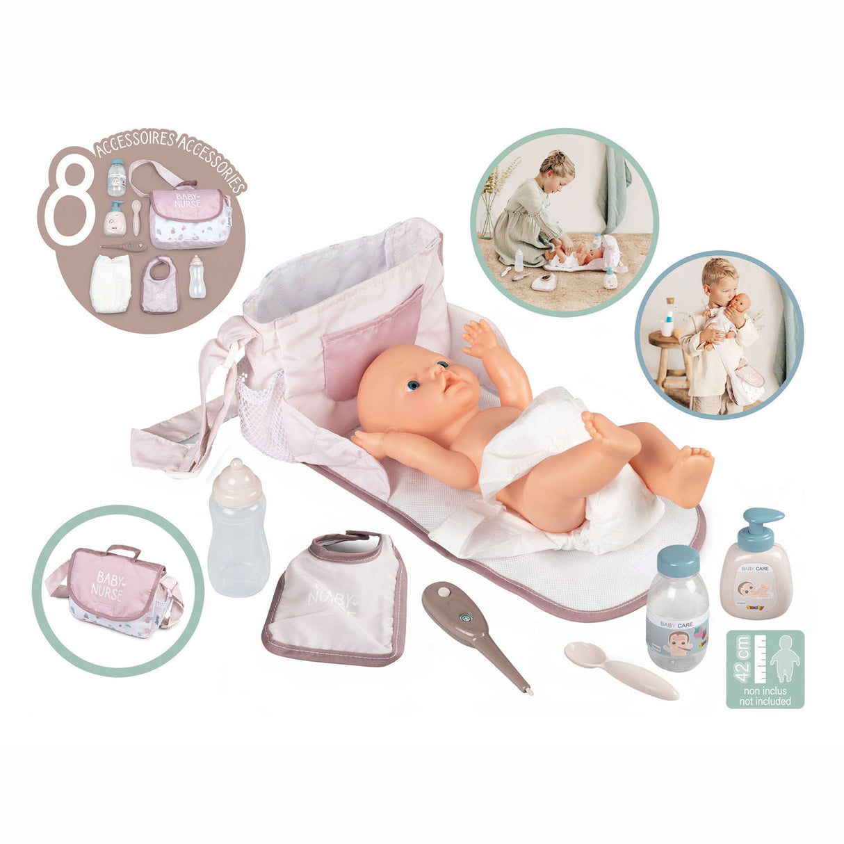 Smoby - Baby Nurse Diaper Bag 8dlg.
