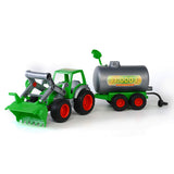 Tractor Cavallino con cargador frontal y camión cisterna