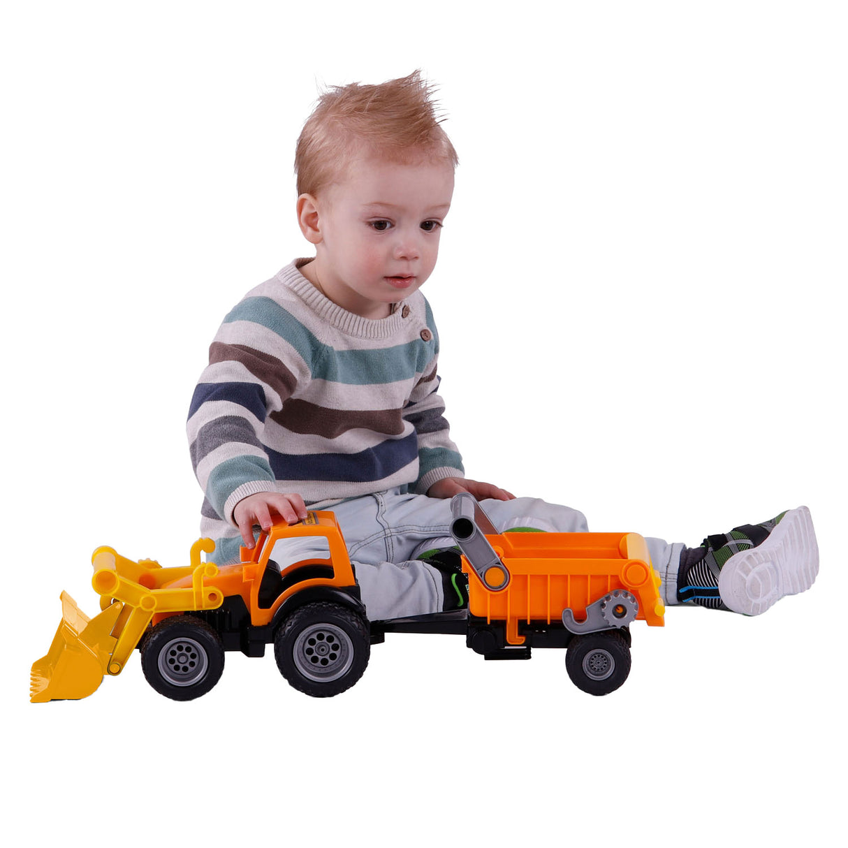 Traktor Cavallino s předním nakladačem a přívěsem