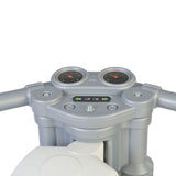 Cavallino andando en moto policial