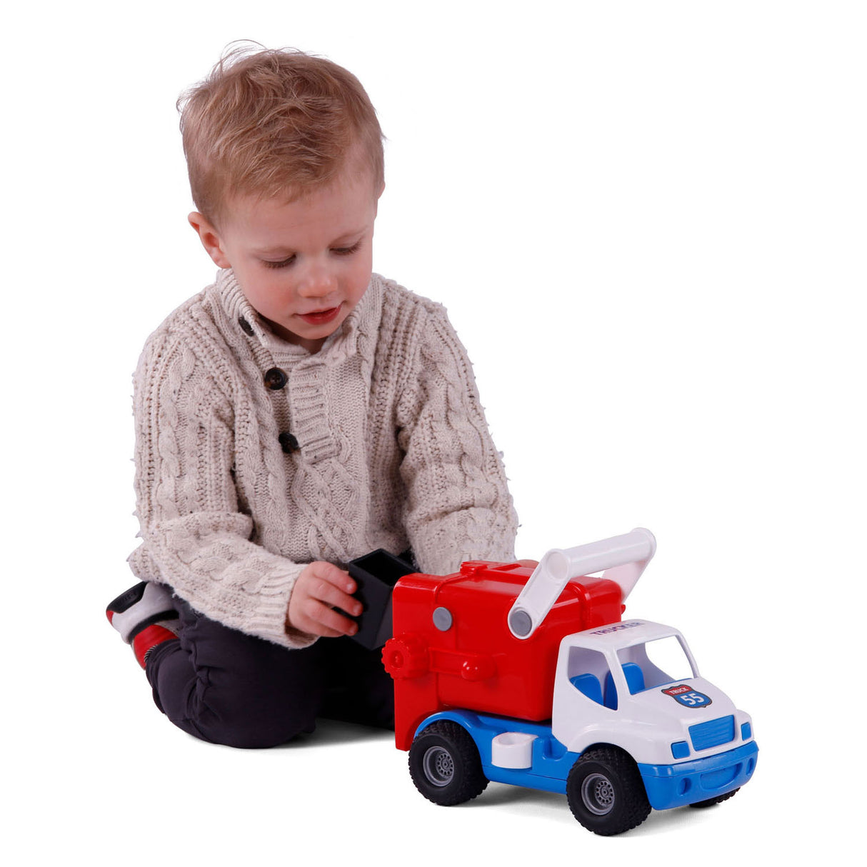 Cavallino Grip garbage truck with rubber tires, 29 cm