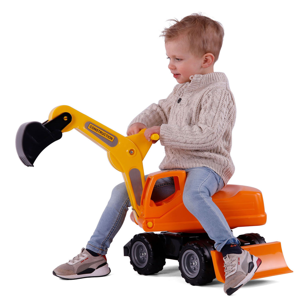Cavallino megakaivinkone kävelyauto oranssi, 79cm
