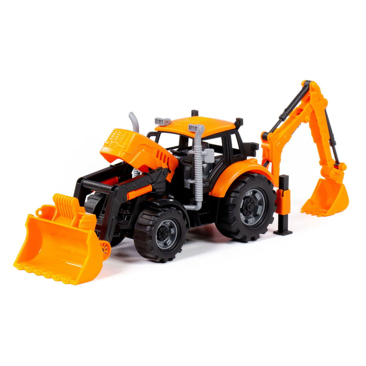 Cavallino Tractor con caricabatterie ed escavatore giallo, scala 1:32