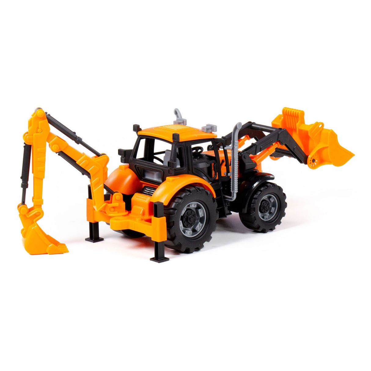 Cavallino Tractor con caricabatterie ed escavatore giallo, scala 1:32