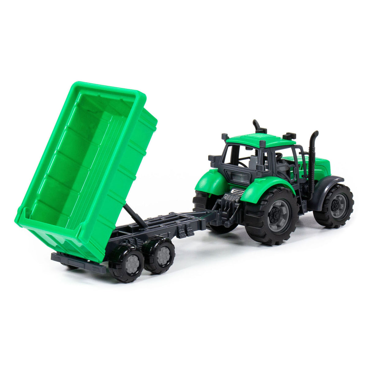 Cavallinino Traktor mat Tipper Camion Trailer gréng, Skala 1:32