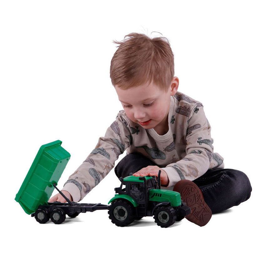 Cavallinino Traktor mat Tipper Camion Trailer gréng, Skala 1:32