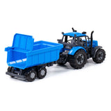 Cavallino tractor with tipping truck trailer blue, scale 1:32