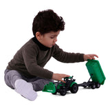 Traktor Cavallino s nabíječkou a podporovatelem hlíz zelené, měřítko 1:32