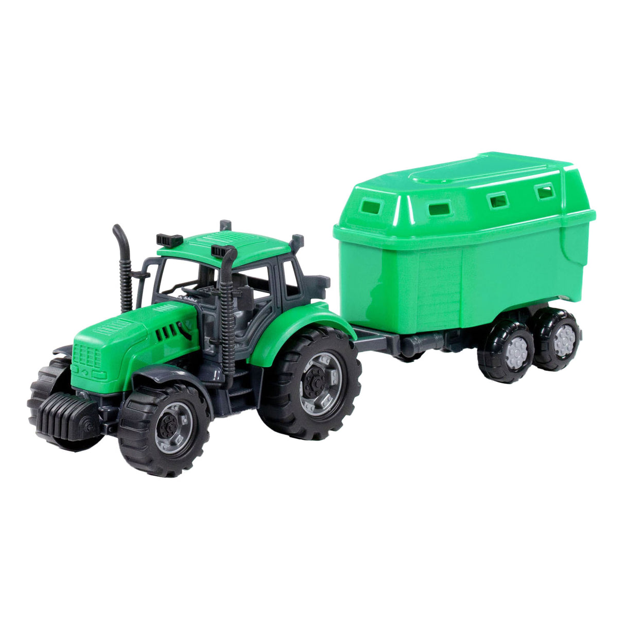 Cavallino traktor med hestetrailer grøn, skala 1:32