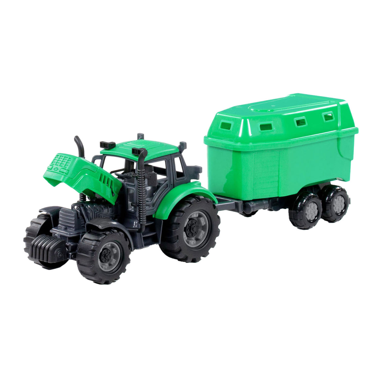 Cavallino tractor with horse trailer green, scale 1:32