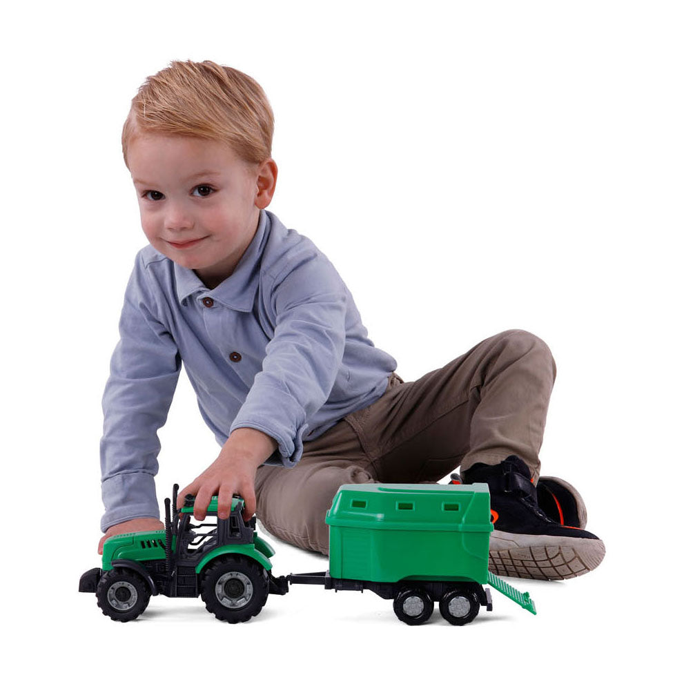 Cavallino tractor with horse trailer green, scale 1:32
