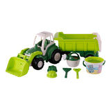 Cavallino XL Tractor Verde com trailer de inclinação e conjunto de baldes, 9dlg.