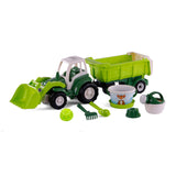Cavallino XL Tractor Verde com trailer de inclinação e conjunto de baldes, 9dlg.